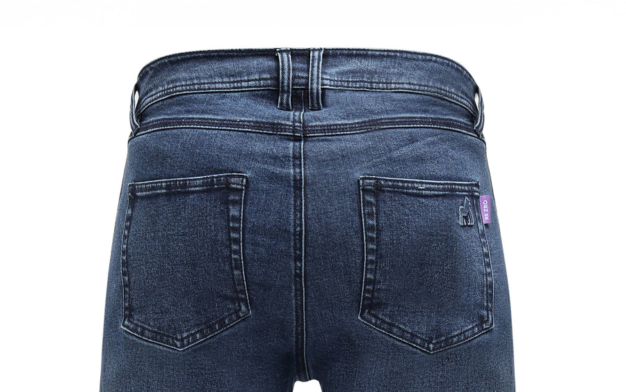 Triple stitched denim panels